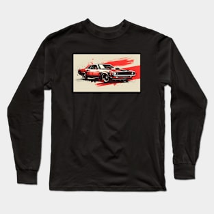 Comic-Esque American Muscle Car Long Sleeve T-Shirt